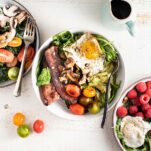 3 breakfast salads topped with protein and healthy fats.