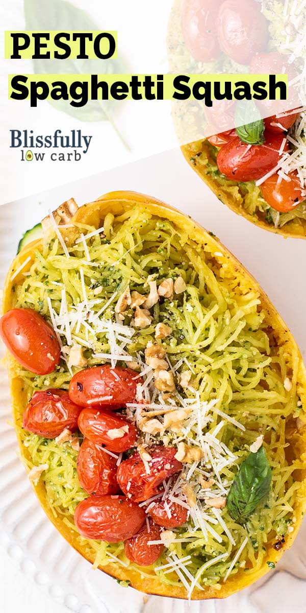 Pesto Spaghetti Squash - Blissfully Low Carb and Keto Recipes