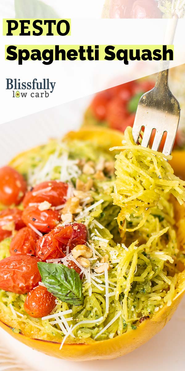 Pesto Spaghetti Squash - Blissfully Low Carb and Keto Recipes