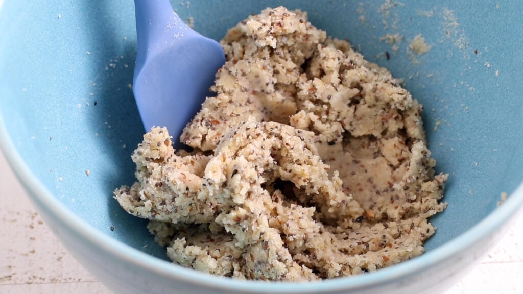 The texture of the almond flour cracker dough.