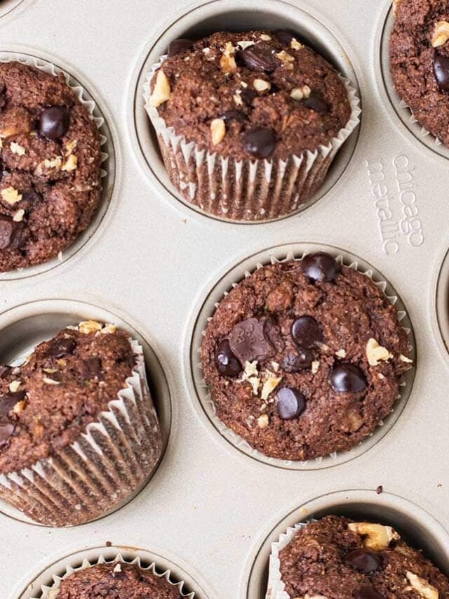 Healthy Double Chocolate Muffins Blissfullylowcarb healthy-double-chocolate-muffins-blissfullylowcarb