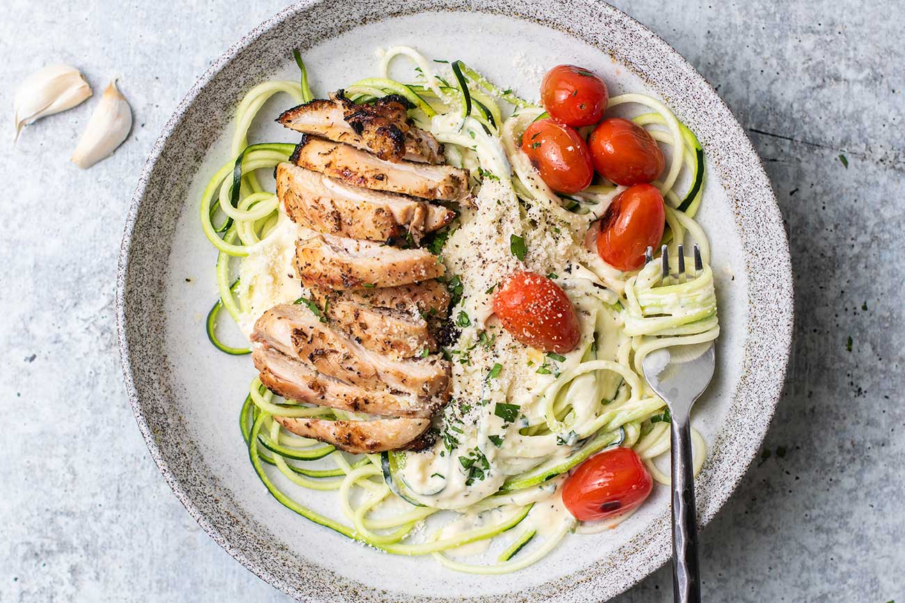 Keto Chicken Alfredo with Zoodles - Blissfully Low Carb and Keto Recipes