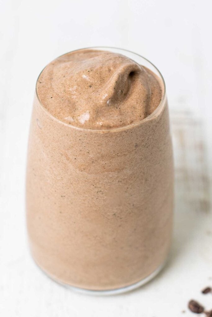 A thick chocolate smoothie.