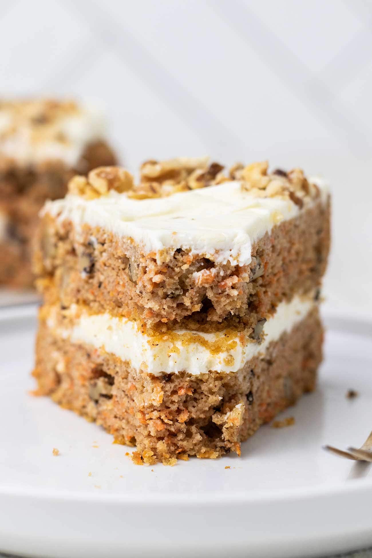 Keto Carrot Cake with Cream Cheese Frosting - blissfullylowcarb.com