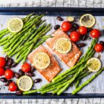 An easy sheet pan salmon and asparagus recipe.